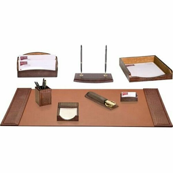 Dacasso Desk Set, Crocodile, 8 Pc, 34-3/4inx20-3/4inx5-2/5in, BN DACD2012